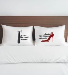 BK Gift Sevgili Tasarımlı Pamuklu 2’li Yastık Kılıfı Seti-9 50x70cm , Sevgiliye Hediye, Ev Hediyesi, Tasarım Ev Tekstili