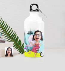 Kişiye Özel Bayan Karikatürlü Metal Suluk (500 ml.) 10