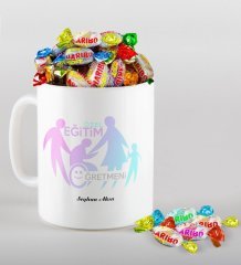 Kişiye Özel Özel Eğitim Öğretmeni Kupa ve Haribo Şeker Hediye Seti-2