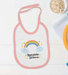 BK Kids Annesinin Bir Tanesi Tasarımlı Pembe Bebek Body Zıbın ve Mama Önlüğü Hediye Seti-1