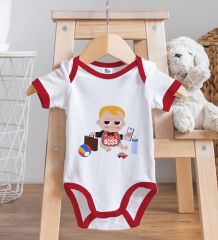 BK Kids Little Boss Tasarımlı Kırmızı Bebek Body Zıbın-1
