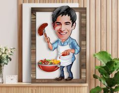 BK Gift Kişiye Özel Barbekü Karikatürlü 3D Ahşap Tablo, Sevgiliye Hediye, Arkadaşa Hediye, Yıl Dönümü Hediyesi, Doğum Günü Hediyesi-3