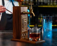 BK Gift Bar & Pub & Meyhanelere Özel Kabartma İsimli 4 Adet Musluklu Doğal Ahşap İçki Standı-6