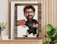BK Gift Kişiye Özel Barbekü Karikatürlü 3D Ahşap Tablo, Sevgiliye Hediye, Arkadaşa Hediye, Yıl Dönümü Hediyesi, Doğum Günü Hediyesi-2