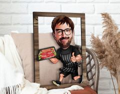 BK Gift Kişiye Özel Barbekü Karikatürlü 3D Ahşap Tablo, Sevgiliye Hediye, Arkadaşa Hediye, Yıl Dönümü Hediyesi, Doğum Günü Hediyesi-2