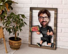 BK Gift Kişiye Özel Barbekü Karikatürlü 3D Ahşap Tablo, Sevgiliye Hediye, Arkadaşa Hediye, Yıl Dönümü Hediyesi, Doğum Günü Hediyesi-2