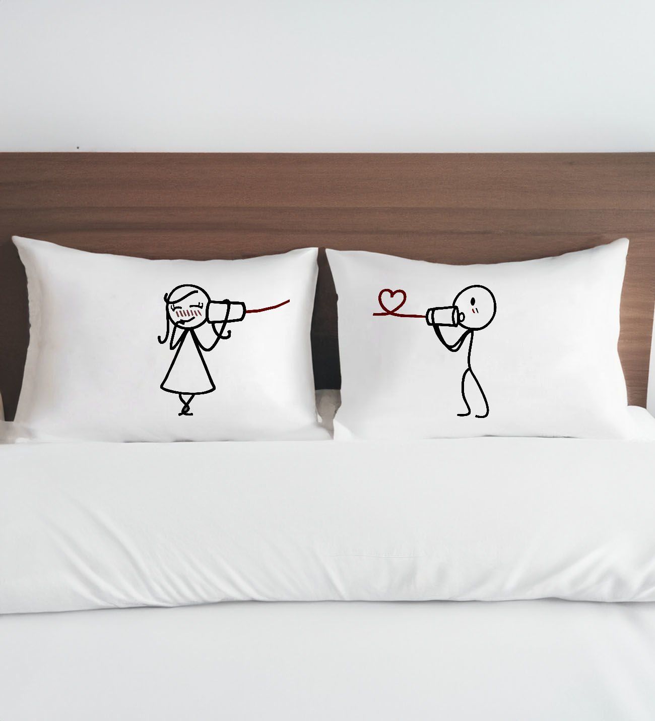 BK Gift Sevgili Tasarımlı Pamuklu 2’li Yastık Kılıfı Seti-7 50x70cm , Sevgiliye Hediye, Ev Hediyesi, Tasarım Ev Tekstili