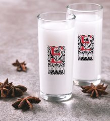 Kişiye Özel Renkli Baskılı Harfli İkili Rakı Bardağı Seti-7
