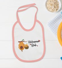BK Kids Halasının Balı Tasarımlı Pembe Bebek Body Zıbın ve Mama Önlüğü Hediye Seti-1