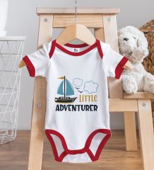 BK Kids Little Adventurer Tasarımlı Kırmızı Bebek Body Zıbın-1