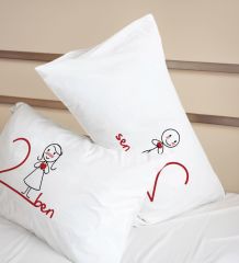 BK Gift Sevgili Tasarımlı Pamuklu 2’li Yastık Kılıfı Seti-6 50x70cm , Sevgiliye Hediye, Ev Hediyesi, Tasarım Ev Tekstili