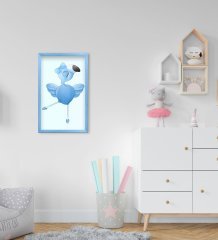 BK Home Flamingo Tasarımlı Dekoratif Mavi Ahşap Çerçeveli Çocuk Odası Tablo-2