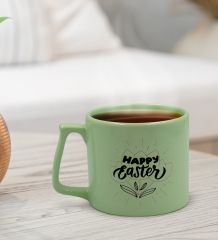 BK Gift Happy Easter Tasarımlı Pastel Yeşil Middle Kupa Bardak, Arkadaşa Hediye, Ev Hediyesi, Paskalya Bayramı Hediyesi, Ofis Hediyesi-2