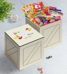 BK Gift Kişiye Özel 2023 Bu Yılda Hep Gülümse Ahşap Kutuda Nostaljik Lezzetler Hediye Seti-1