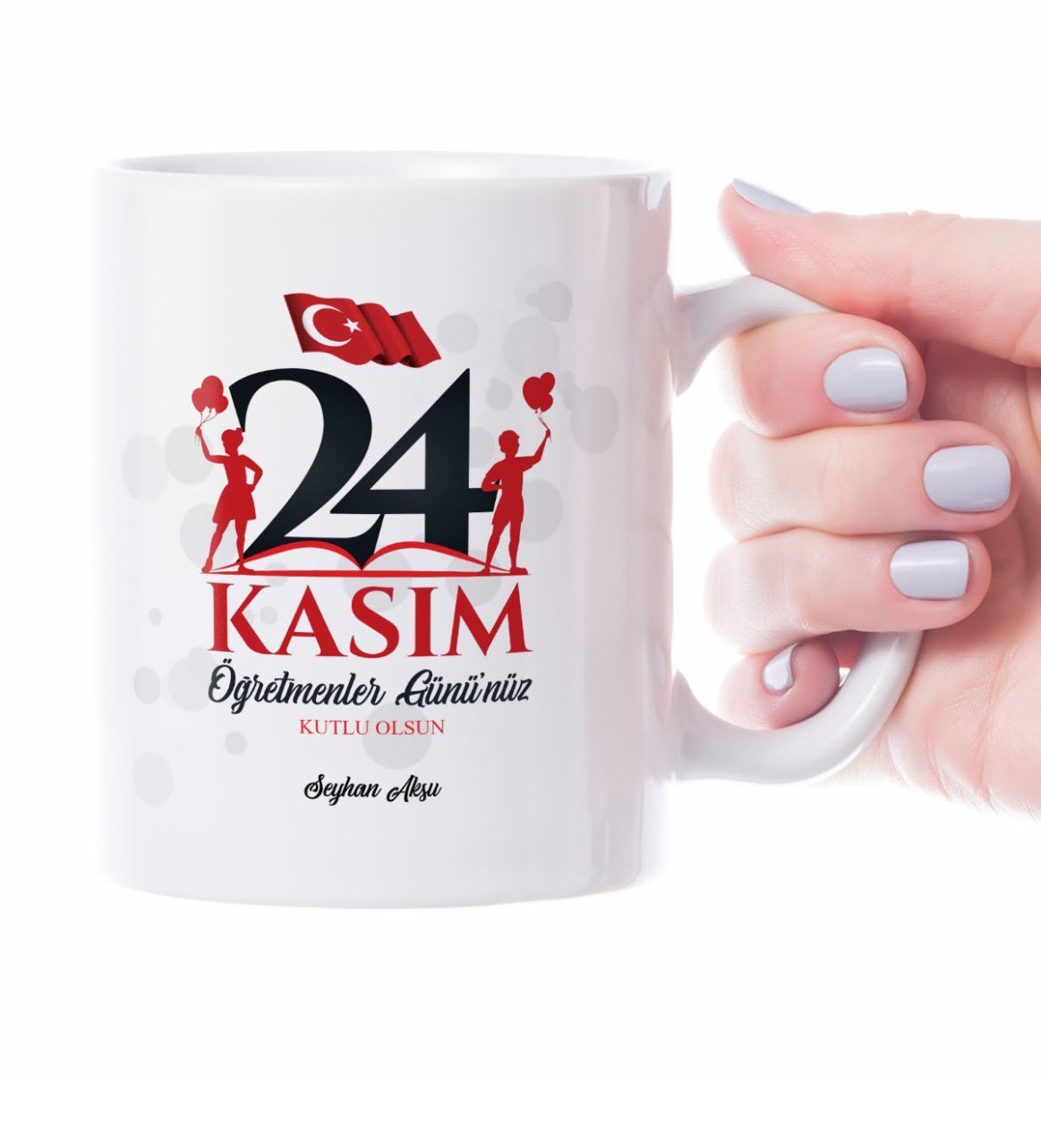 Kişiye Özel Öğretmenler Gününüz Kutlu Olsun Beyaz Kupa Bardak - 2