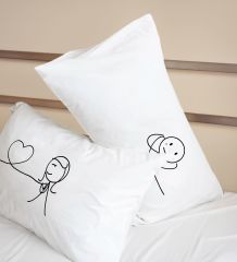 BK Gift Sevgili Tasarımlı Pamuklu 2’li Yastık Kılıfı Seti-4 50x70cm , Sevgiliye Hediye, Ev Hediyesi, Tasarım Ev Tekstili