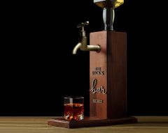 BK Gift Bar & Pub & Meyhanelere Özel Kabartma İsimli 4 Adet Musluklu Doğal Ahşap İçki Standı-2