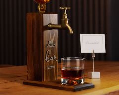 BK Gift Bar & Pub & Meyhanelere Özel Kabartma İsimli 4 Adet Musluklu Doğal Ahşap İçki Standı-2
