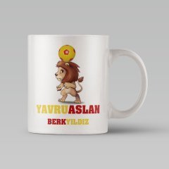 Kişiye Özel Yavru Aslan Tasarımlı Beyaz Kupa Bardak - 2