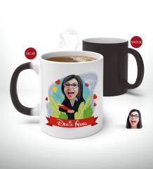 Kişiye Özel Öğretmen Karikatürlü Sihirli Kupa Bardak-7