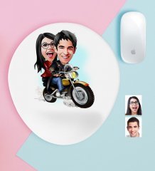 Kişiye Özel Sevgililer Karikatürlü Bilek Destekli Mouse Pad-17