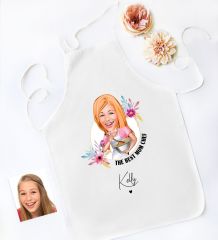BK Gift Kişiye Özel Karikatürlü Anneler Günü Tasarımlı Beyaz Mutfak Önlüğü, Aşçı Önlüğü, Şef Önlüğü, Anneye Hediye-7