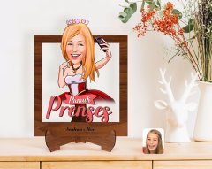 Kişiye Özel Pamuk Prenses Karikatürlü Ahşap Standlı 3D Biblo-3