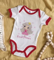 BK Kids Küçük Prenses Tasarımlı Kırmızı Bebek Body Zıbın-1