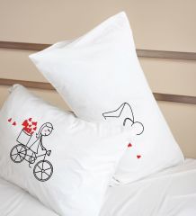 BK Gift Sevgili Tasarımlı Pamuklu 2’li Yastık Kılıfı Seti-3 50x70cm , Sevgiliye Hediye, Ev Hediyesi, Tasarım Ev Tekstili