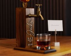 BK Gift Bar & Pub & Meyhanelere Özel Kabartma İsimli 4 Adet Musluklu Doğal Ahşap İçki Standı-1