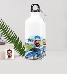 Kişiye Özel Bay Rallici Karikatürlü Metal Suluk (500 ml.) 1