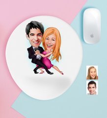 Kişiye Özel Sevgililer Karikatürlü Bilek Destekli Mouse Pad-13