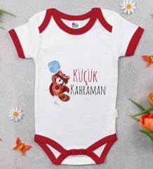 BK Kids Küçük Kahraman Tasarımlı Kırmızı Bebek Body Zıbın-1