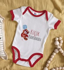 BK Kids Küçük Kahraman Tasarımlı Kırmızı Bebek Body Zıbın-1
