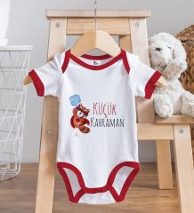 BK Kids Küçük Kahraman Tasarımlı Kırmızı Bebek Body Zıbın-1