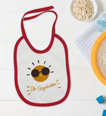 BK Kids İlk Seyahat Tasarımlı Kırmızı Bebek Mama Önlüğü-1