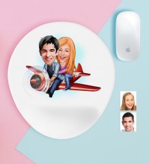 Kişiye Özel Sevgililer Karikatürlü Bilek Destekli Mouse Pad-11