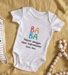 BK Kids İsimli Baba Tasarımlı Bebek Body Zıbın - Model 2