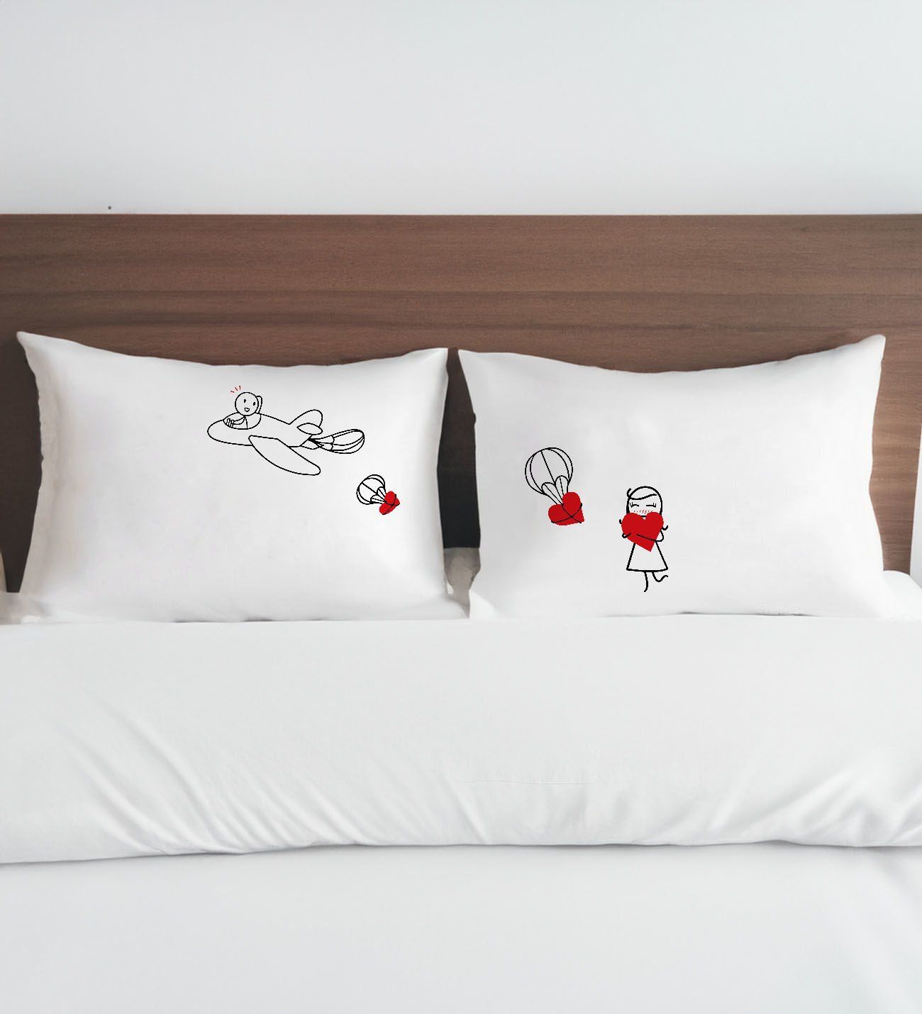 BK Gift Sevgili Tasarımlı Pamuklu 2’li Yastık Kılıfı Seti-1 50x70cm , Sevgiliye Hediye, Ev Hediyesi, Tasarım Ev Tekstili