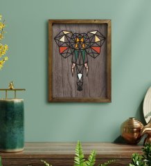 BK Home Fil Tasarımlı Doğal Masif Ahşap Çerçeveli Tablo 45x65cm-1