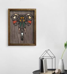 BK Home Fil Tasarımlı Doğal Masif Ahşap Çerçeveli Tablo 45x65cm-1