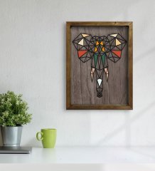 BK Home Fil Tasarımlı Doğal Masif Ahşap Çerçeveli Tablo 45x65cm-1