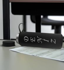 BK Gift Kişiye  Özel İsimli Siyah Defter ve Cam Matara Hediye Seti-5, Sevgiliye Hediye, Arkadaşa Hediye, Yeni İş Hediyesi