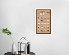BK Home Coffee Tasarımlı Dekoratif Ahşap Beyaz Çerçeveli Tablo-18