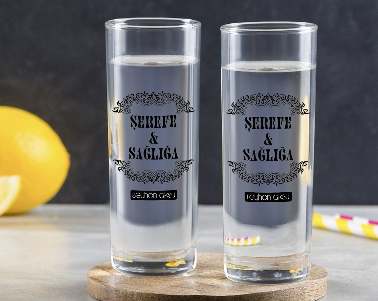 Kişiye Özel Renkli Baskılı Yeşilçam Replikleri Bak Beyim Tasarımlı İkili Vodka Bardağı-1