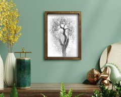BK Home Doğal Masif Ahşap Çerçeveli Tablo 45x65cm-31