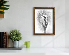 BK Home Doğal Masif Ahşap Çerçeveli Tablo 45x65cm-31