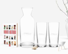 Kişiye Özel İsimli İkili Rakı Bardağı Karaf ve Cep Kitabı Hediye Seti-1