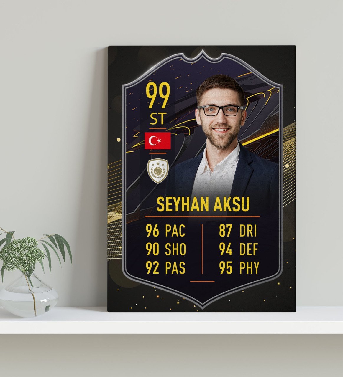 Kişiye Özel Kanvas Tablo Futbolcu Kartı 30x50cm-7