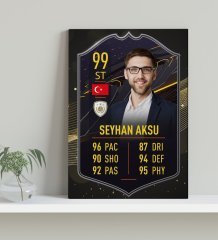 Kişiye Özel Kanvas Tablo Futbolcu Kartı 30x50cm-7